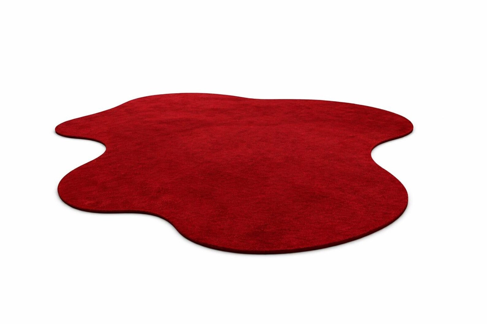 8x10 Red Organic Shape Rug, Hand Tufted Wool Area Rug, Modern Irregular Carpet, Contemporary Living Room Statement Rug